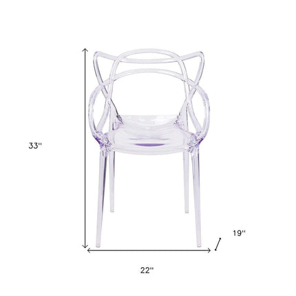 Clear Acrylic Open Back Dining Arm Chair HomeRoots