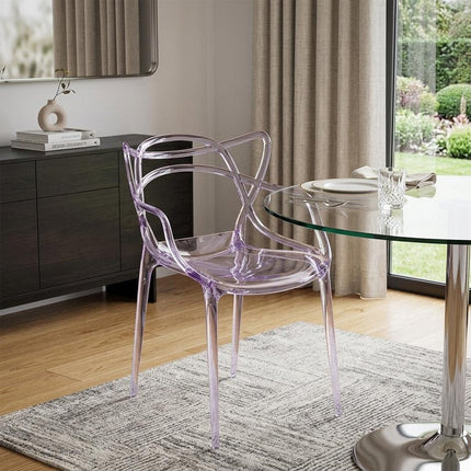 Clear Acrylic Open Back Dining Arm Chair HomeRoots