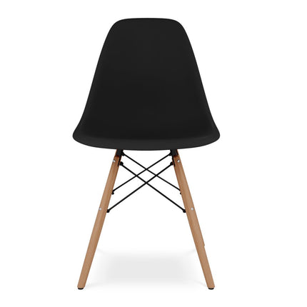 Black And Natural Heavy Duty Plastic And Wood Dining Side Chair HomeRoots