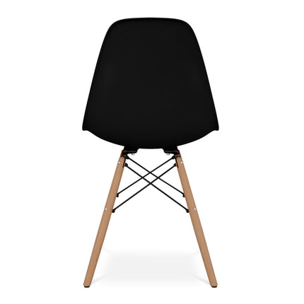 Black And Natural Heavy Duty Plastic And Wood Dining Side Chair HomeRoots