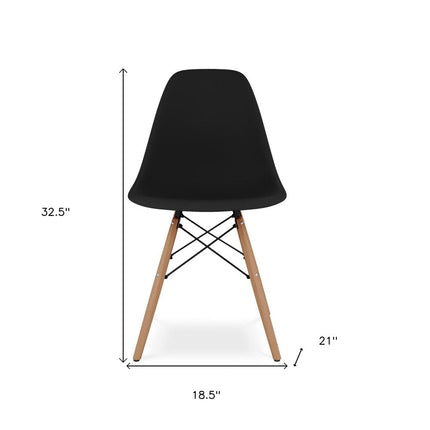 Black And Natural Heavy Duty Plastic And Wood Dining Side Chair HomeRoots