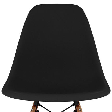 Black And Natural Heavy Duty Plastic And Wood Dining Side Chair HomeRoots