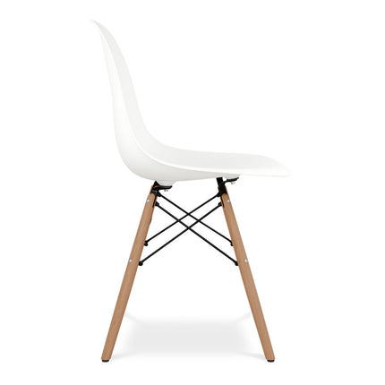 White And Natural Heavy Duty Plastic And Wood Dining Side Chair HomeRoots