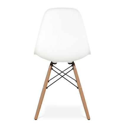 White And Natural Heavy Duty Plastic And Wood Dining Side Chair HomeRoots