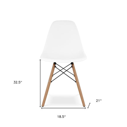 White And Natural Heavy Duty Plastic And Wood Dining Side Chair HomeRoots