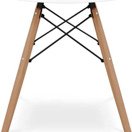 White And Natural Heavy Duty Plastic And Wood Dining Side Chair HomeRoots