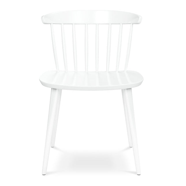 White Heavy Duty Plastic Slat Back Dining Side Chair HomeRoots