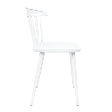 White Heavy Duty Plastic Slat Back Dining Side Chair HomeRoots