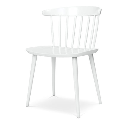 White Heavy Duty Plastic Slat Back Dining Side Chair HomeRoots