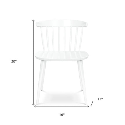 White Heavy Duty Plastic Slat Back Dining Side Chair HomeRoots