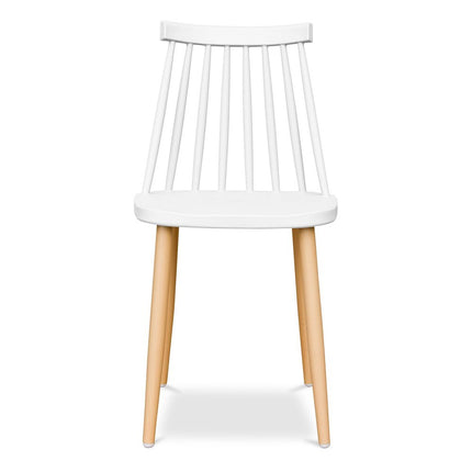 White And Natural Metal and Plastic Windsor Back Dining Side Chair HomeRoots