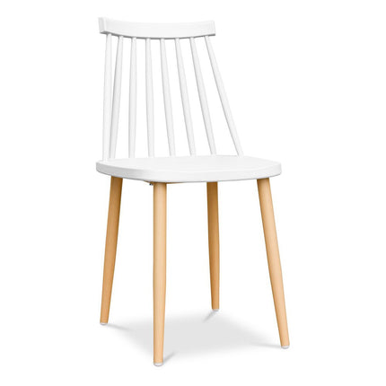 White And Natural Metal and Plastic Windsor Back Dining Side Chair HomeRoots
