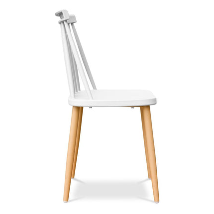 White And Natural Metal and Plastic Windsor Back Dining Side Chair HomeRoots
