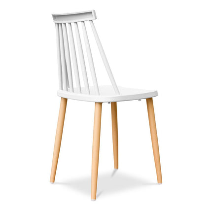 White And Natural Metal and Plastic Windsor Back Dining Side Chair HomeRoots