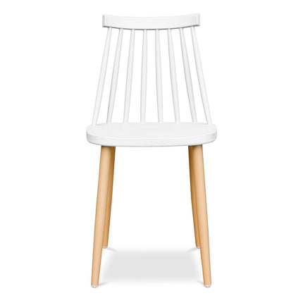 White And Natural Metal and Plastic Windsor Back Dining Side Chair HomeRoots