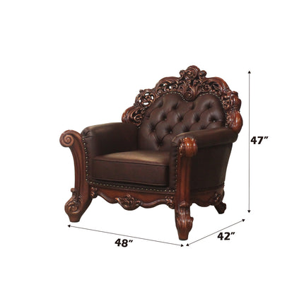 ACME 52003 Vendome Chair with 1 pillow, Cherry PU