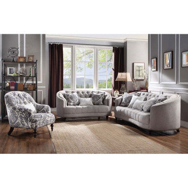 ACME 52060 Saira Sofa with 5 Pillows, Light Gray Fabric ACME Furniture