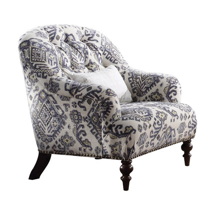 ACME 52062 Saira Chair with 1 Pillow, Pattern Fabric