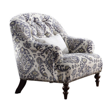 ACME 52062 Saira Chair with 1 Pillow, Pattern Fabric ACME Furniture