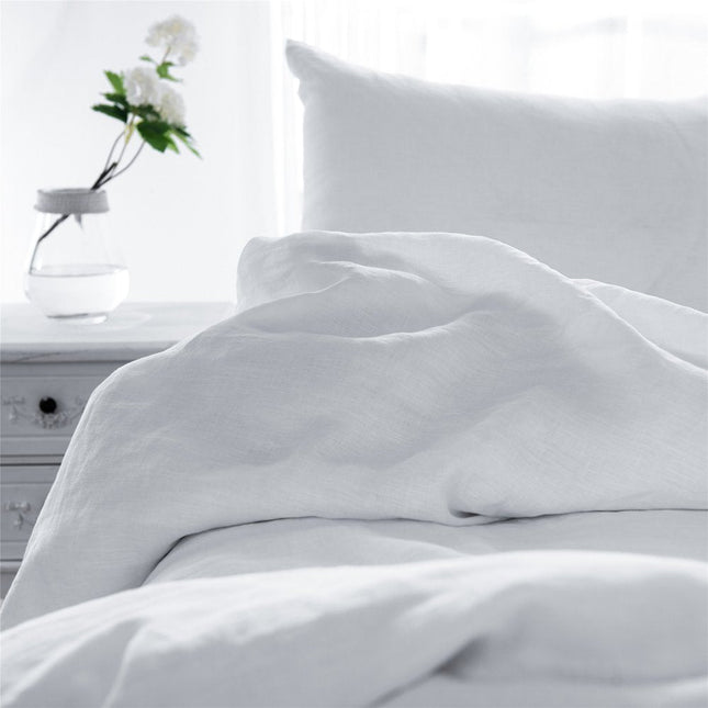 Set of Two White Linen King Pillowcases HomeRoots