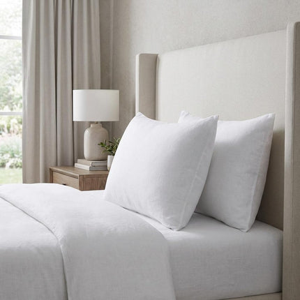 Set of Two White Linen King Pillowcases HomeRoots
