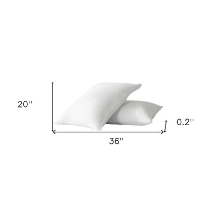 Set of Two Light Gray Linen King Pillowcases