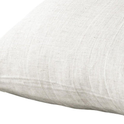 Set of Two Light Gray Linen King Pillowcases