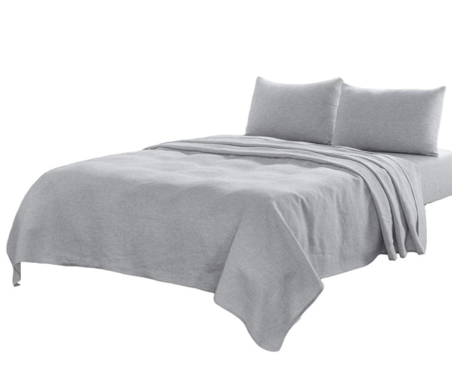 Four Piece Cloud Linen Twin Sheet Set HomeRoots