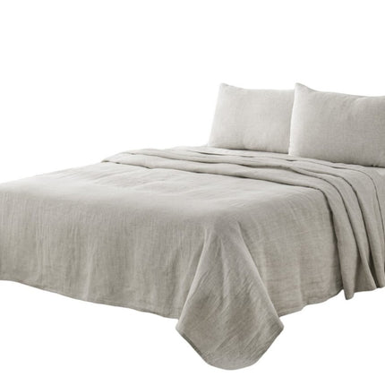 Four Piece Ivory Linen Sheet Set