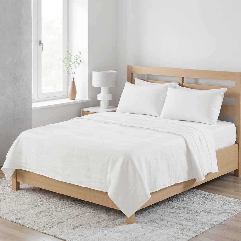 Ivory Linen Full Double Flat Sheet