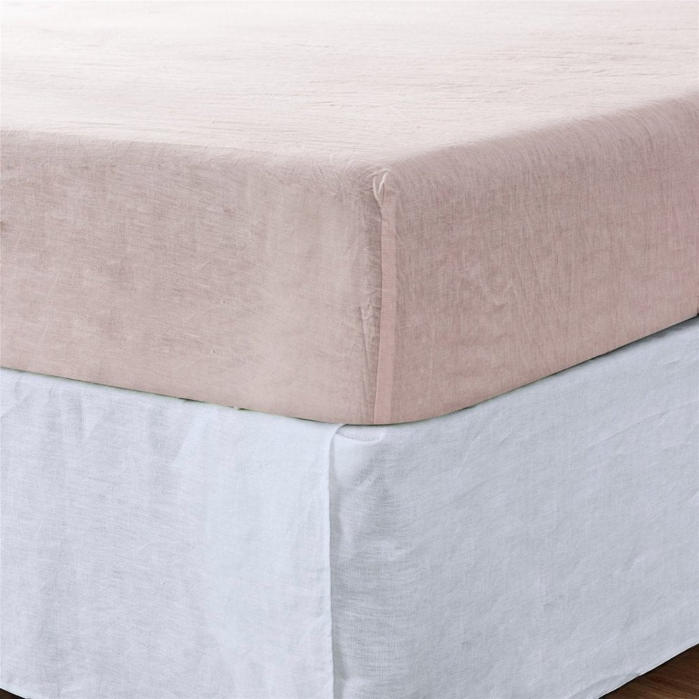Light Pink Linen King Fitted Sheet
