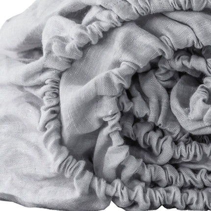 Light Gray Linen Twin Fitted Sheet HomeRoots