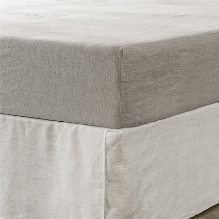 Light Gray Linen Twin Fitted Sheet HomeRoots