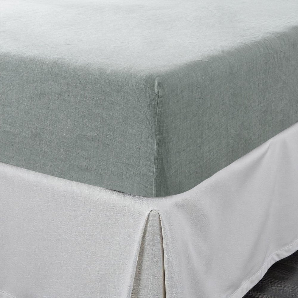 Blue Linen California King Fitted sheet