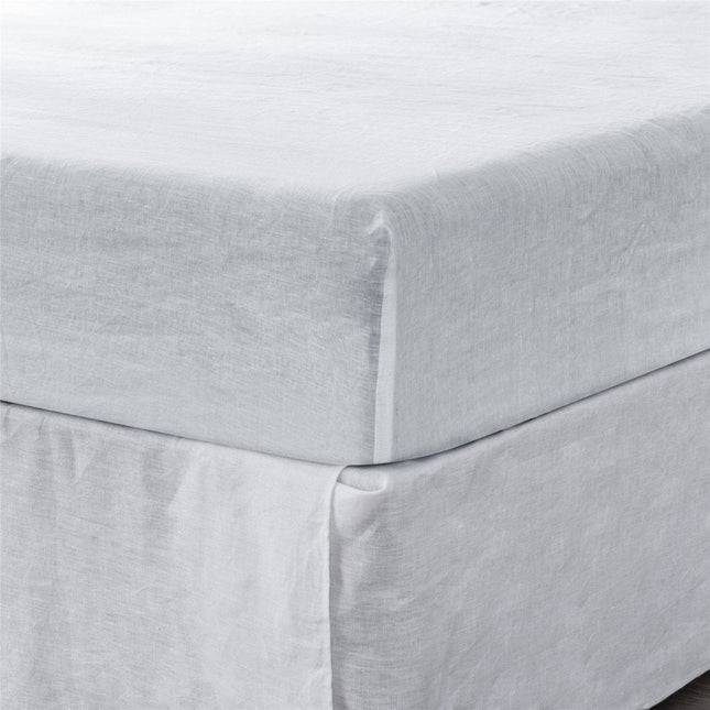 White Linen King Fitted sheet HomeRoots