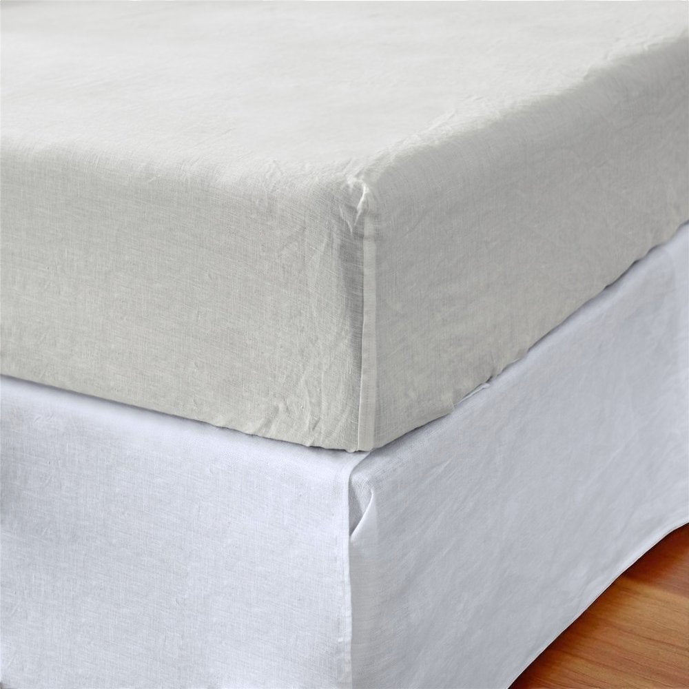 Ivory Linen Twin Fitted Sheet