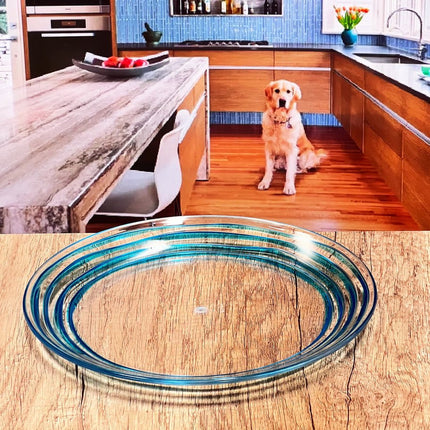 Blue Four Piece Round Swirl Acrylic Service For Four Salad Plate Set HomeRoots