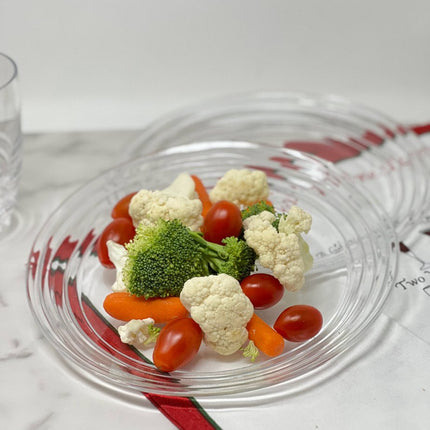 Clear Four Piece Round Swirl Acrylic Service For Four Salad Plate Set HomeRoots