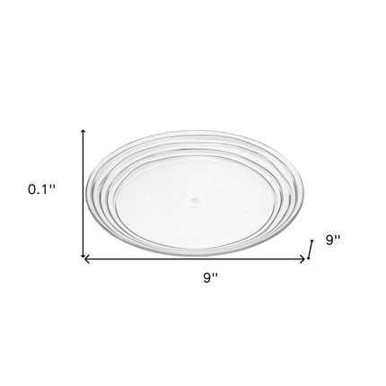 Clear Four Piece Round Swirl Acrylic Service For Four Salad Plate Set HomeRoots