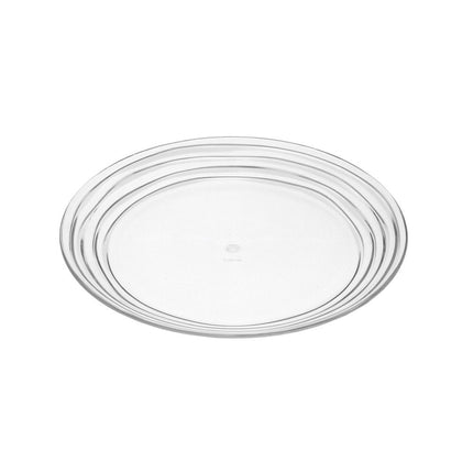 Clear Four Piece Round Swirl Acrylic Service For Four Salad Plate Set HomeRoots