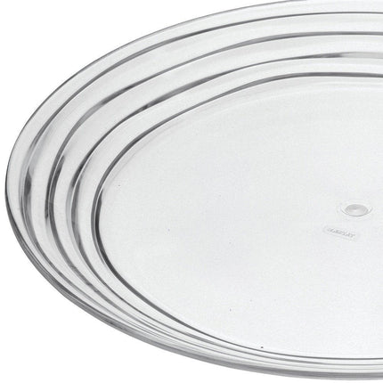 Clear Four Piece Round Swirl Acrylic Service For Four Dinner Plate Set HomeRoots
