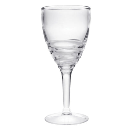 Set of Four Clear Swirl Acrylic Stemmed All Purpose Wine Glass HomeRoots