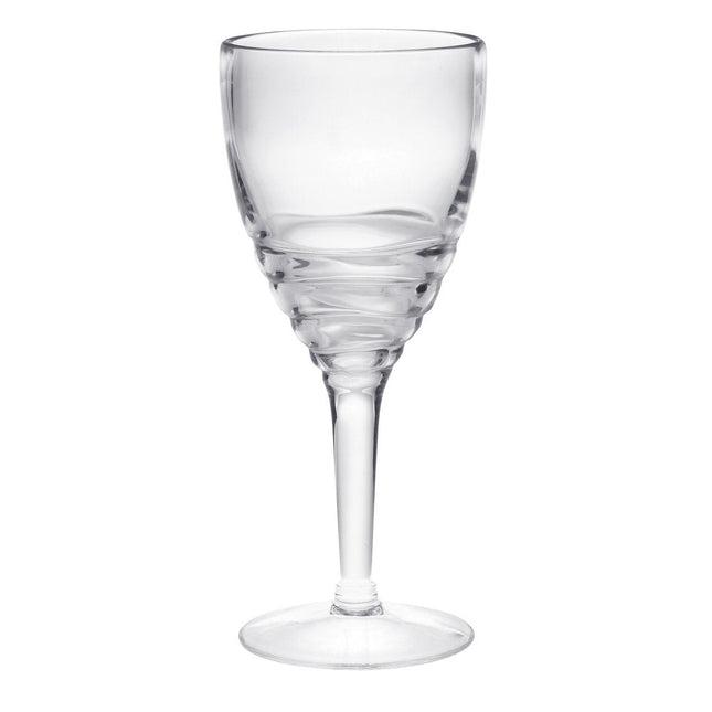 Set of Four Clear Swirl Acrylic Stemmed All Purpose Wine Glass HomeRoots