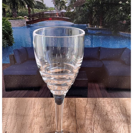 Set of Four Clear Swirl Acrylic Stemmed All Purpose Wine Glass HomeRoots