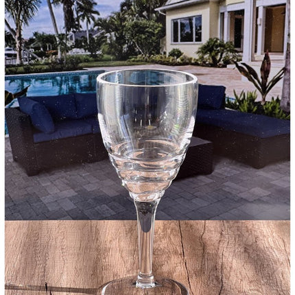 Set of Four Clear Swirl Acrylic Stemmed All Purpose Wine Glass HomeRoots