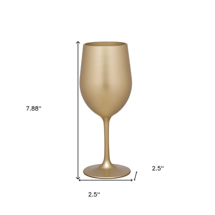 Set of Four Gold Acrylic Stemmed All Purpose Wine Glasses HomeRoots