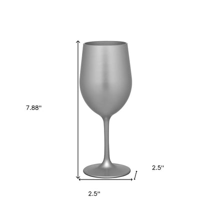 Set of Four Silver Acrylic Stemmed All Purpose Wine Glass HomeRoots