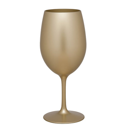 Set of Four Gold Acrylic Stemmed All Purpose Wine Glass HomeRoots