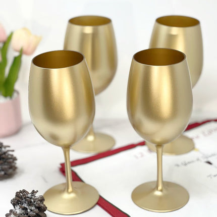Set of Four Gold Acrylic Stemmed All Purpose Wine Glass HomeRoots