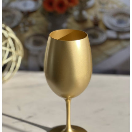 Set of Four Gold Acrylic Stemmed All Purpose Wine Glass HomeRoots